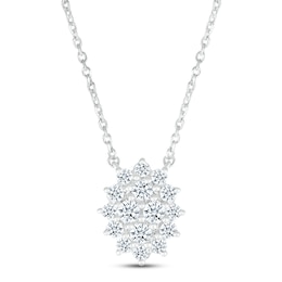 Previously Owned Diamond Necklace 1/2 ct tw Round-cut 14K White Gold 18"