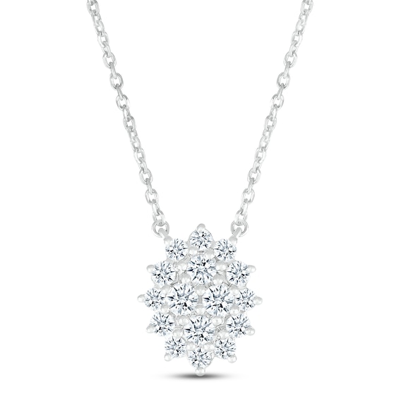 Previously Owned Diamond Necklace 1/2 ct tw Round-cut 14K White Gold 18"
