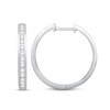 Thumbnail Image 2 of Previously Owned Diamond Hoop Earrings 1/2 ct tw Round-Cut 10K White Gold