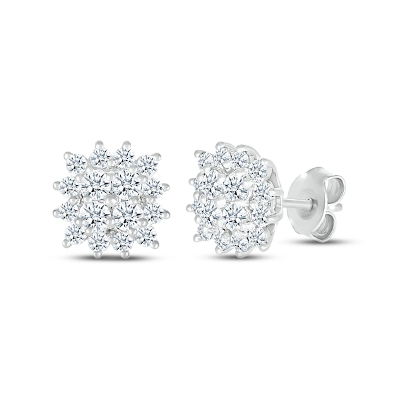 Previously Owned Diamond Stud Earrings 3/4 ct tw Round-cut 14K White Gold