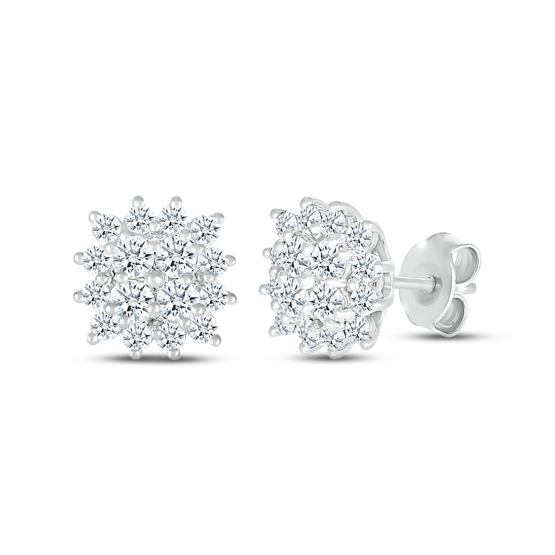 Main Image 1 of Previously Owned Diamond Stud Earrings 3/4 ct tw Round-cut 14K White Gold