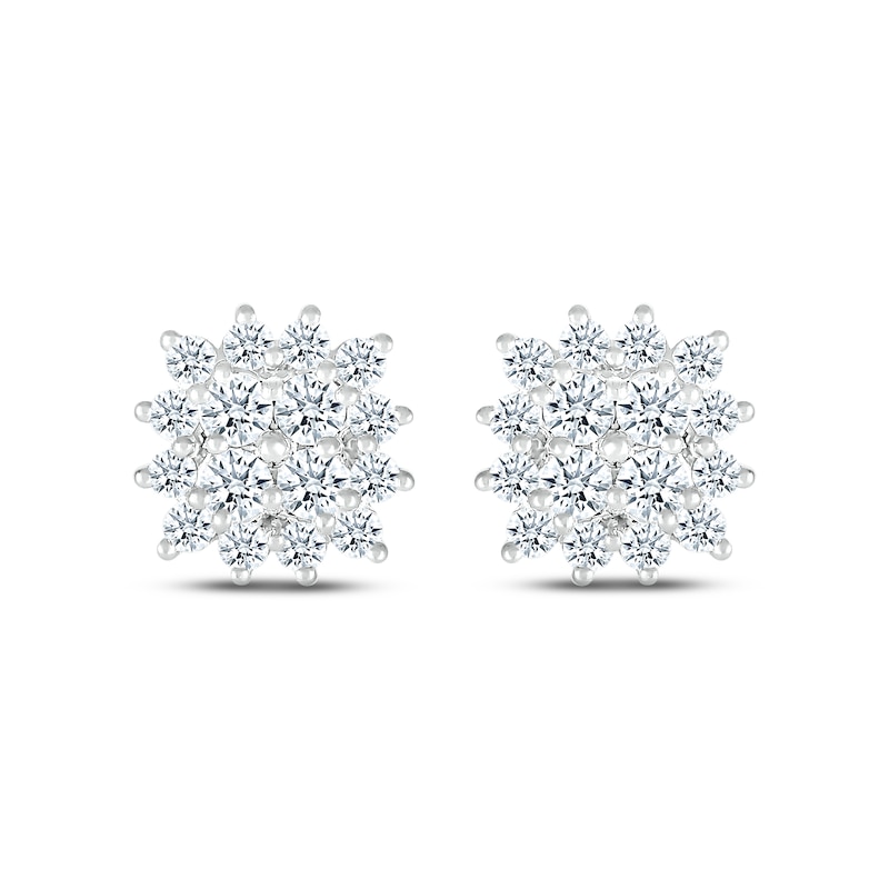 Main Image 2 of Previously Owned Diamond Stud Earrings 3/4 ct tw Round-cut 14K White Gold