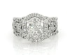 Thumbnail Image 1 of Previously Owned Multi-Diamond Center Oval Halo Bridal Set 1-1/3 ct tw 14K White Gold Size 5.25