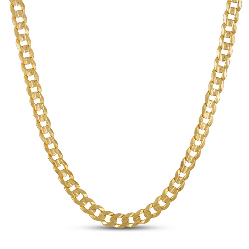 Main Image 1 of Previously Owned Italian Flat Curb Chain Necklace Solid 10K Yellow Gold 24&quot;