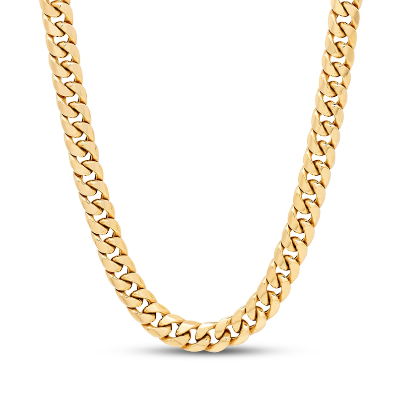 Main Image 1 of Previously Owned Miami Cuban Chain Necklace Hollow 10K Yellow Gold 22&quot;