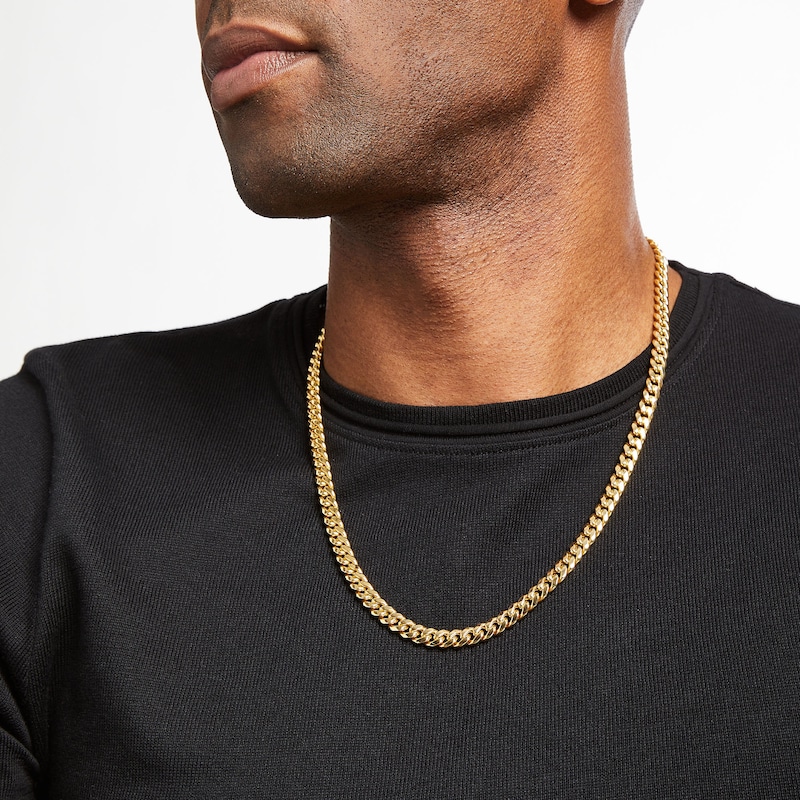 Main Image 3 of Previously Owned Miami Cuban Chain Necklace Hollow 10K Yellow Gold 22&quot;