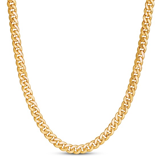 Previously Owned Miami Cuban Link Necklace Hollow 10K Yellow Gold 24"