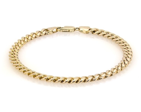 Previously Owned Curb Chain Bracelet Semi-Solid 14K Yellow Gold 7.5"