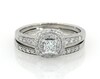 Thumbnail Image 1 of Previously Owned Princess-Cut Diamond Double Halo Bridal Set 7/8 ct tw 14K & 10K White Gold Size 8