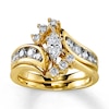Thumbnail Image 1 of Previously Owned Marquise-Cut Diamond Bridal Set 1 ct tw 14K Yellow Gold Size 7