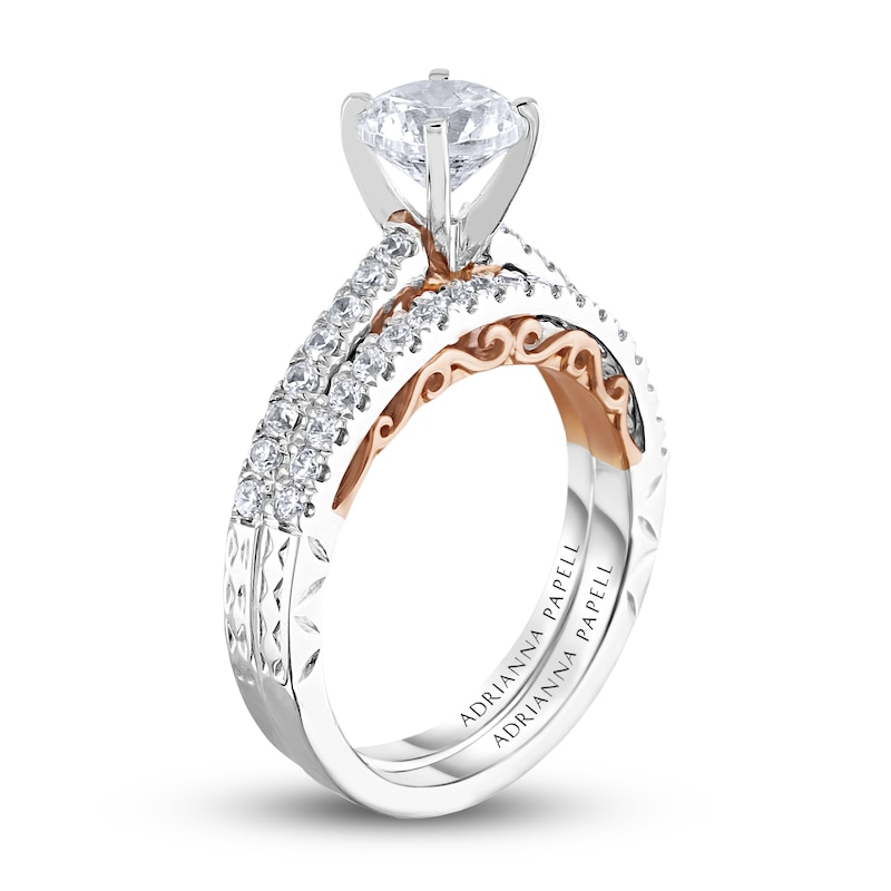 Main Image 2 of Previously Owned Adrianna Papell Round-Cut Diamond Bridal Set 1 ct tw 14K Two-Tone Gold Size 5.5
