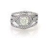 Thumbnail Image 1 of Previously Owned Round-Cut Diamond Halo Bridal Set 1-3/8 ct tw 14K White Gold Size 6.75