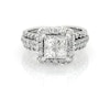 Thumbnail Image 1 of Previously Owned Princess-Cut Quad Diamond Halo Bridal Set 1-3/4 ct tw 14K White Gold Size 4