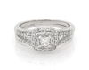 Thumbnail Image 1 of Previously Owned Princess-Cut Diamond Double Halo Bridal Set 3/4 ct tw 10K & 14K White Gold Size 7.5