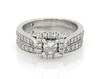 Thumbnail Image 1 of Previously Owned THE LEO Diamond Princess-Cut Halo Bridal Set 1 ct tw 14K White Gold Size 6