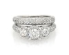 Thumbnail Image 1 of Previously Owned Round-Cut Diamond Three-Stone Bridal Set 1-1/3 ct tw 14K White Gold Size 4.5