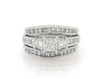 Thumbnail Image 1 of Previously Owned Princess-Cut Three-Stone Diamond Bridal Set 1-3/4 ct tw 14K White Gold Size 5.5