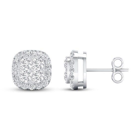Previously Owned KAY Lab-Grown Diamonds Stud Earrings 1 ct tw 14K White Gold