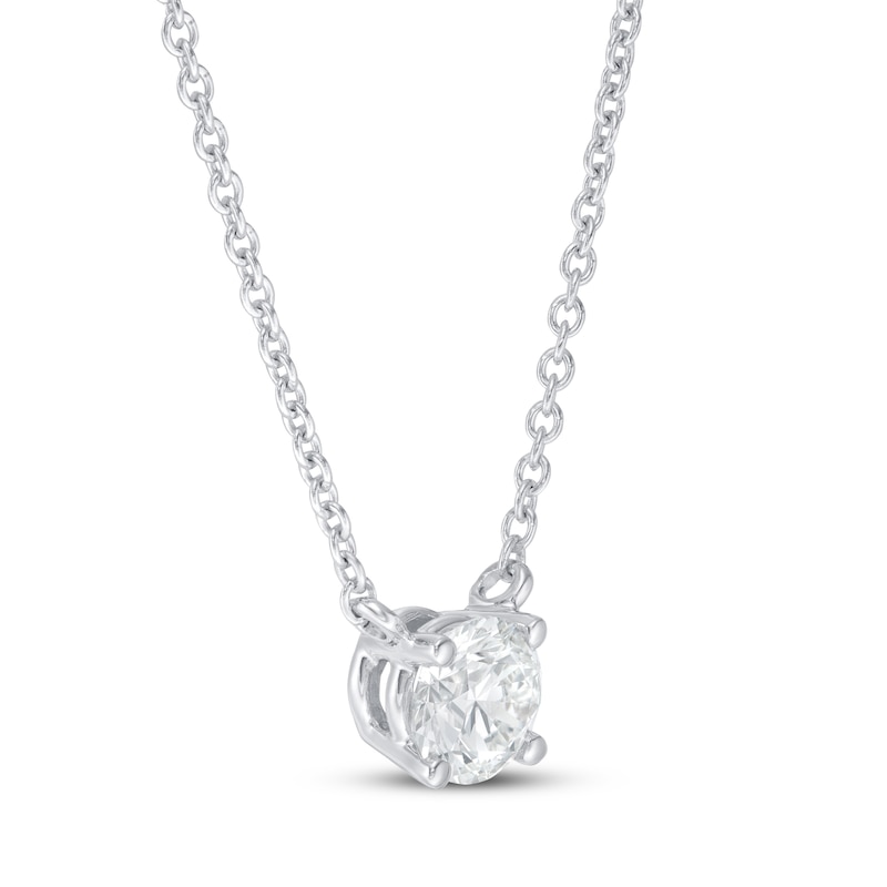 Main Image 2 of Previously Owned KAY Lab-Grown Diamonds Solitaire Necklace 1/2 ct tw 14K White Gold 19&quot;