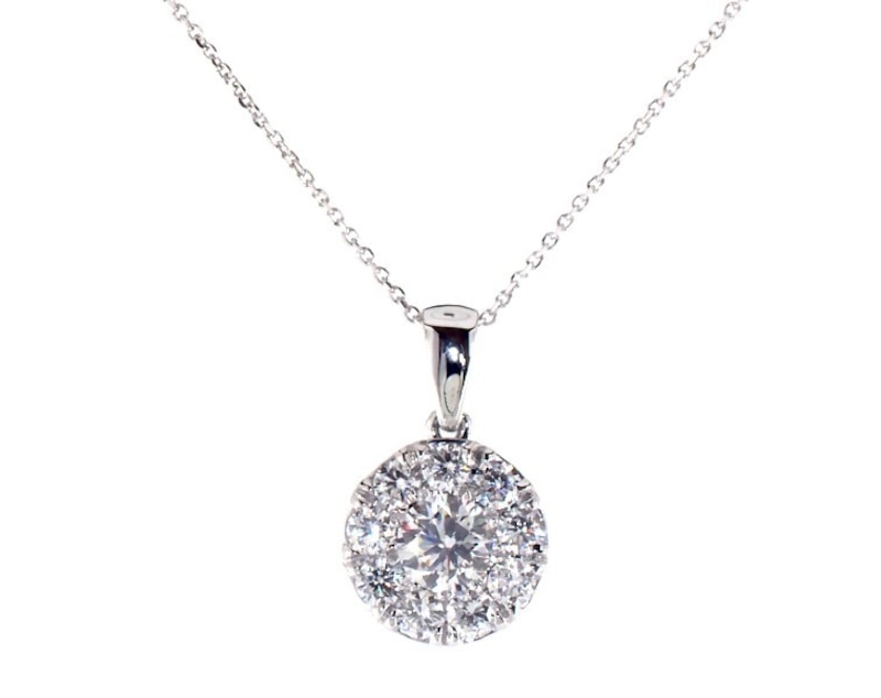 Main Image 1 of Previously Owned KAY Lab-Grown Diamonds Necklace 1-1/2 ct tw 14K White Gold 18&quot;