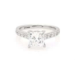 Previously Owned THE LEO Legacy Lab-Grown Diamond Princess-Cut Engagement Ring 1-7/8 ct tw 14K White Gold