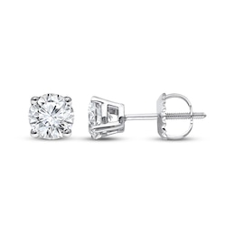 Previously Owned Lab-Created Diamonds by KAY Solitaire Stud Earrings 1-1/2 ct tw 10K White Gold (I/SI2)