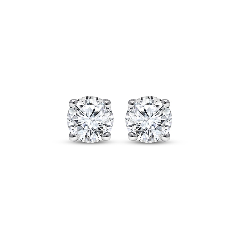 Main Image 2 of Previously Owned Lab-Created Diamonds by KAY Solitaire Stud Earrings 1-1/2 ct tw 10K White Gold (I/SI2)