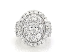 Previously Owned Lab-Grown Diamonds Oval-Shaped Engagement Ring 5 ct tw 14K White Gold