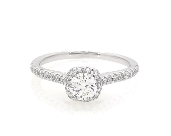 Previously Owned Lab-Grown Diamonds Engagement Ring 3/4 ct tw Round-cut 14K White Gold