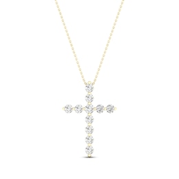 Previously Owned KAY Lab-Grown Diamonds Cross Necklace 1/2 ct tw 14K Yellow Gold 18"