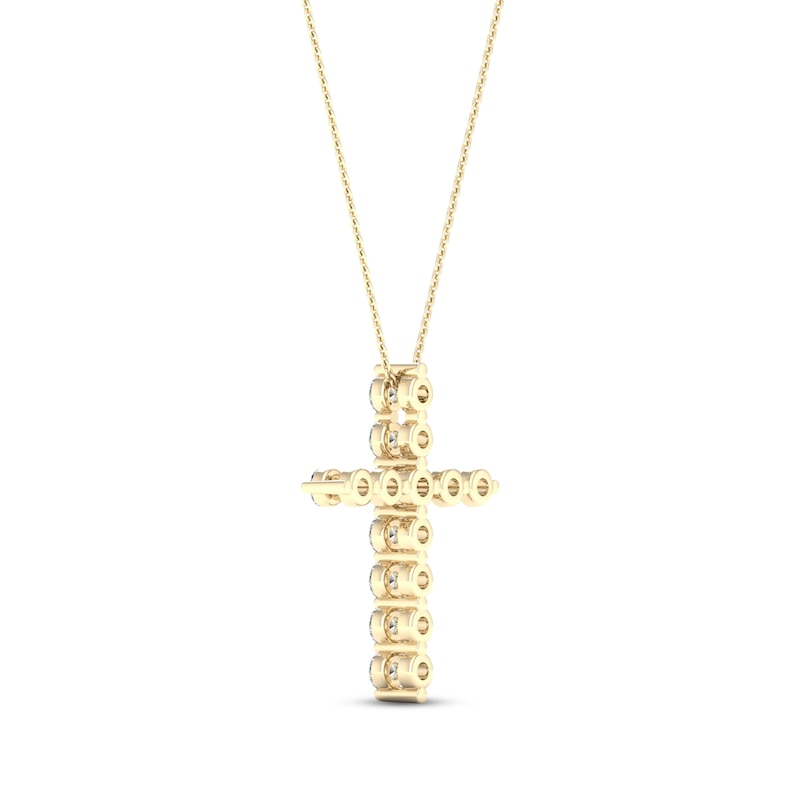 Main Image 4 of Previously Owned KAY Lab-Grown Diamonds Cross Necklace 1/2 ct tw 14K Yellow Gold 18"