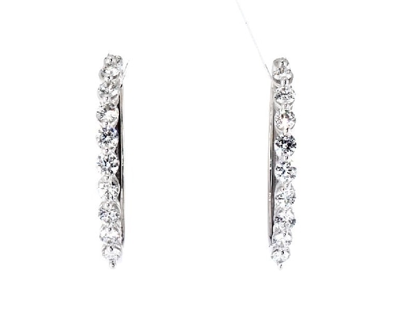 Previously Owned KAY Lab-Grown Diamonds Hoop Earrings 1 ct tw 14K White Gold