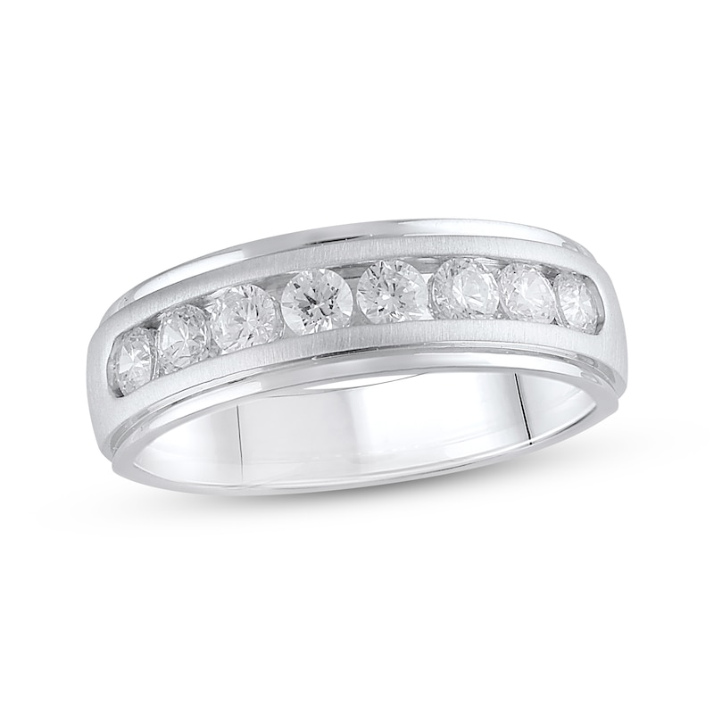 Main Image 1 of Previously Owned Men's Lab-Grown Diamonds Wedding Band 1 ct tw 14K White Gold