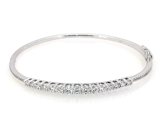 Previously Owned Lab-Created Diamonds by KAY Bangle Bracelet 2 ct tw 14K White Gold