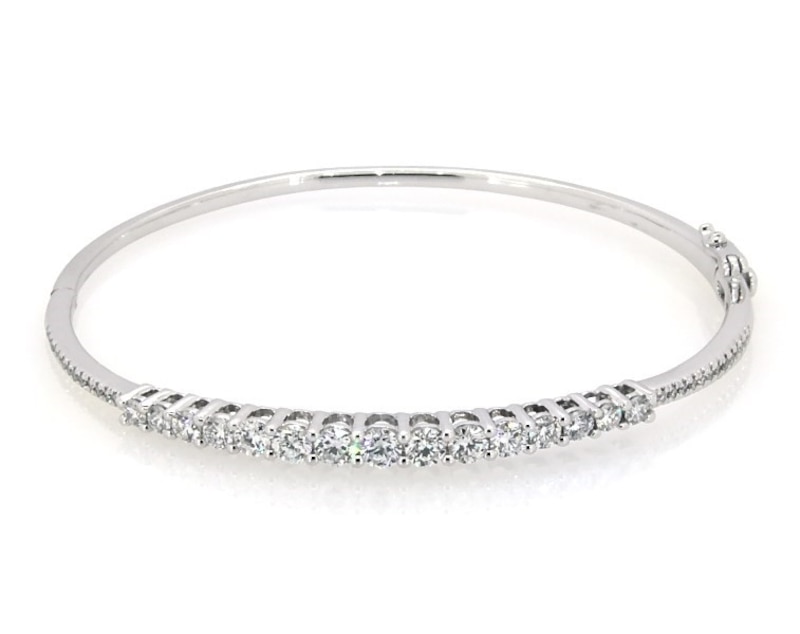 Main Image 1 of Previously Owned KAY Lab-Grown Diamonds Bangle Bracelet 2 ct tw 14K White Gold