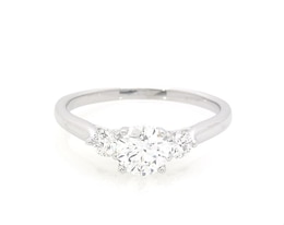 Previously Owned Lab-Grown Diamonds Three-Stone Engagement Ring 1 ct tw 14K White Gold