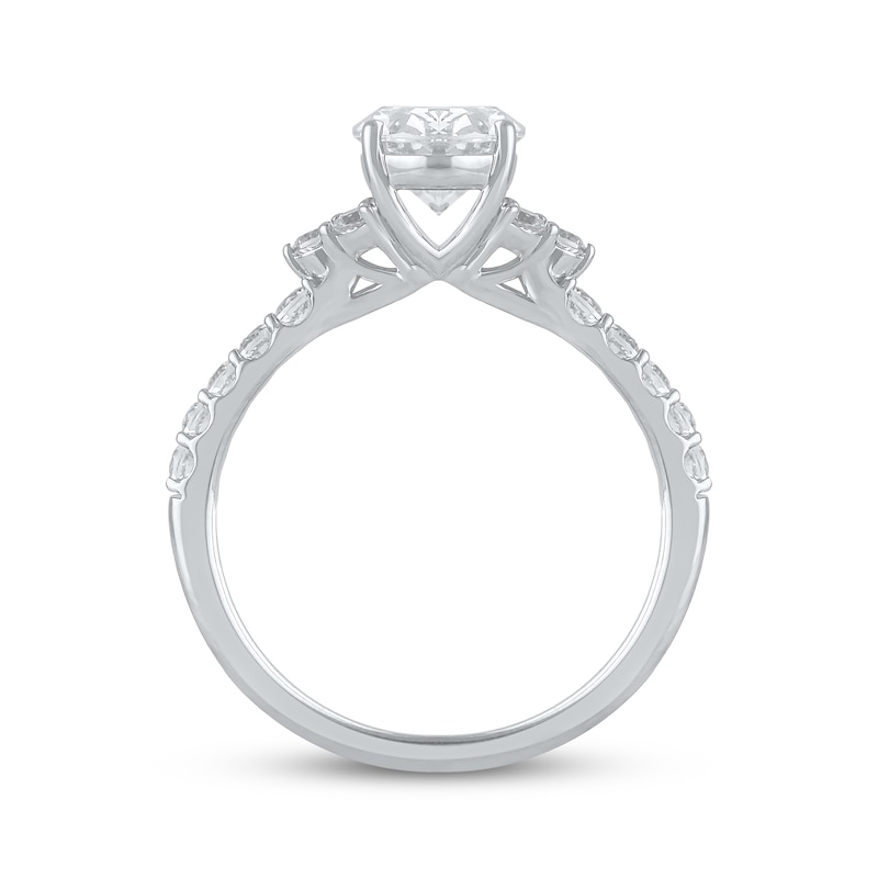Main Image 2 of Previously Owned Lab-Grown Diamonds Diamond Oval-Cut Engagement Ring 2 ct tw 14K White Gold