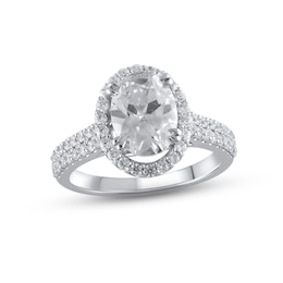 Previously Owned Lab-Grown Diamonds Oval-Cut Engagement Ring 2-1/2 ct tw 14K White Gold