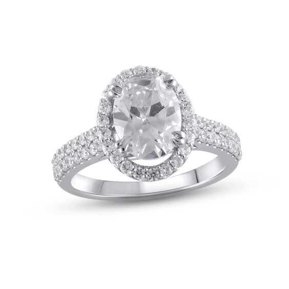 Previously Owned Lab-Grown Diamonds Oval-Cut Engagement Ring 2-1/2 ct tw 14K White Gold
