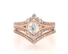 Thumbnail Image 1 of Previously Owned Round-Cut Diamond Chevron Bridal Set 1 ct tw 14K Rose Gold Size 6