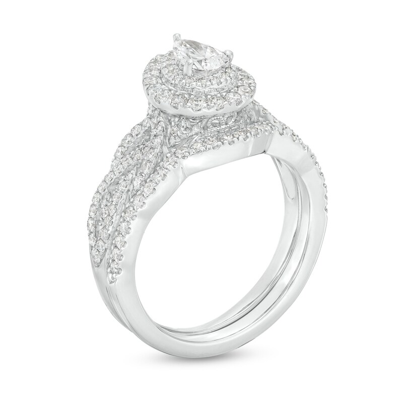 Main Image 2 of Previously Owned Neil Lane Pear-Shaped Diamond Bridal Set 1 ct tw 14K White Gold Size 6
