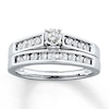 Thumbnail Image 1 of Previously Owned Diamond Bridal Set 1/2 ct tw Round-Cut 14K White Gold Size 8.25