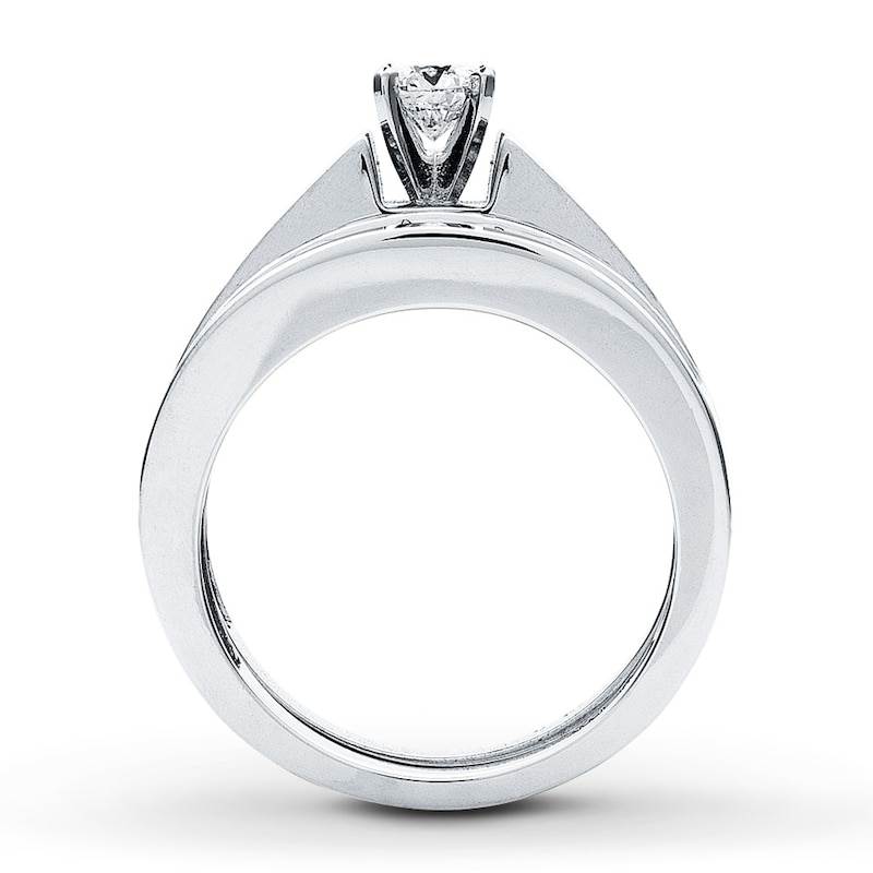 Main Image 2 of Previously Owned Diamond Bridal Set 1/2 ct tw Round-Cut 14K White Gold Size 8.25