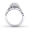 Thumbnail Image 2 of Previously Owned Multi-Diamond Center Oval Halo Bridal Set 1-1/3 ct tw 14K White Gold Size 4.5