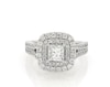 Thumbnail Image 1 of Previously Owned Vera Wang Love Princess-Cut Diamond Halo Engagement Ring 1-1/2 ct tw 14K White Gold Size 4.5
