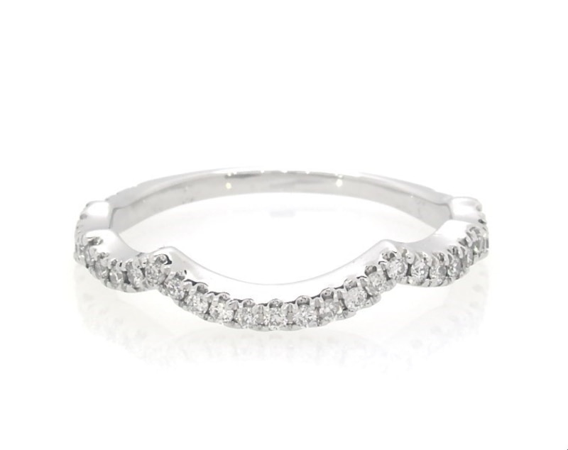 Main Image 1 of Previously Owned Neil Lane Diamond Contour Wedding Band 1/5 ct tw 14K White Gold Size 5.5