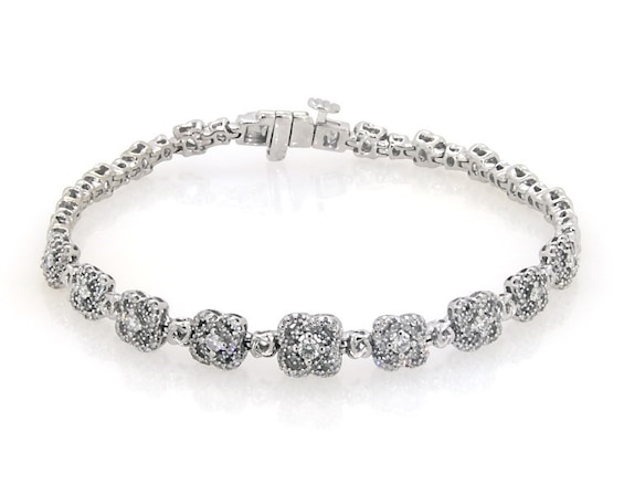 Previously Owned Center of Me Diamond Link Bracelet 3/4 ct tw 10K White Gold