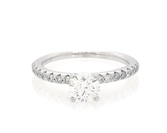 Previously Owned Round-Cut Diamond Engagement Ring 3/4 ct tw 14K White Gold Size 7