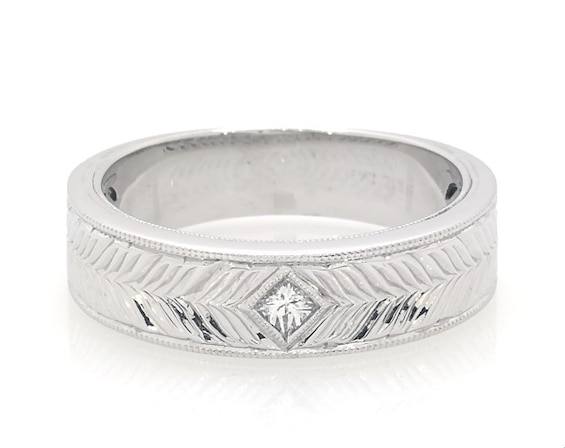 Previously Owned Neil Lane Men's Diamond Anniversary Band 1/6 ct tw Square-Cut 14K White Gold