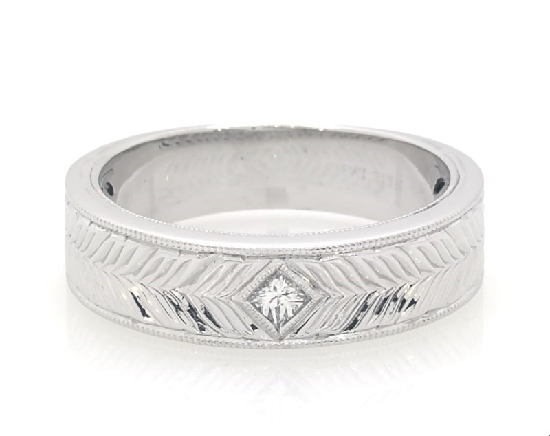 Main Image 1 of Previously Owned Neil Lane Men's Diamond Anniversary Band 1/6 ct tw Square-Cut 14K White Gold